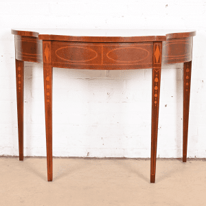 Baker Furniture Historic Charleston Federal Inlaid Mahogany Console or Entry Table