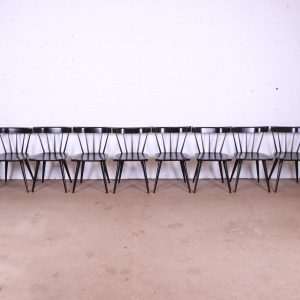 Paul McCobb Planner Group Mid-Century Modern Spindle Back Dining Chairs, Set of Ten