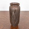 Heintz Arts & Crafts Sterling Silver on Bronze Vase With Cattail Motif - Image 2