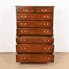 Henkel Harris Georgian Solid Mahogany Eight-Drawer Highboy Dresser, 1973 - Image 5
