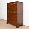 Henkel Harris Georgian Solid Mahogany Eight-Drawer Highboy Dresser, 1973 - Image 3