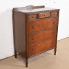 Landstrom French Regency Louis XVI Carved Burled Walnut Highboy Dresser, Circa 1940s - Image 4