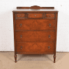 Landstrom French Regency Louis XVI Carved Burled Walnut Highboy Dresser, Circa 1940s - Image 2