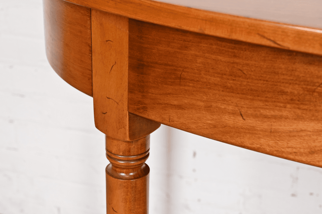 Stickley American Colonial Carved Cherry Wood Demilune Console Tables ...