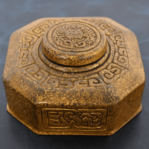 Tiffany Studios New York Zodiac Bronze Doré Inkwell