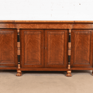 Baker Furniture French Empire Flame Mahogany Sideboard or Bar Cabinet