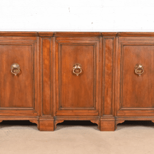 Baker Furniture French Regency Carved Cherry Wood Sideboard Credenza or Bar Cabinet