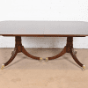 Baker Furniture Stately Homes Georgian Banded Mahogany Double Pedestal Dining Table, Newly Refinished - Image 7