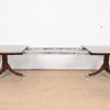 Baker Furniture Stately Homes Georgian Banded Mahogany Double Pedestal Dining Table, Newly Refinished - Image 6
