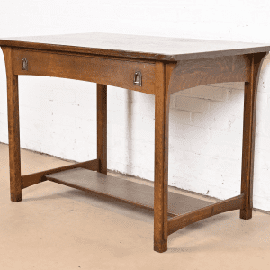 Lifetime Furniture Antique Mission Oak Arts & Crafts Desk or Library Table, Circa 1900