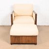 McGuire Organic Modern Bamboo Rattan Lounge Chair With Ottoman - Image 4