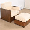 McGuire Organic Modern Bamboo Rattan Lounge Chair With Ottoman - Image 2