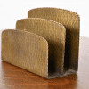 Roycroft Arts & Crafts Hammered Brass Over Copper Letter Rack - Image 3