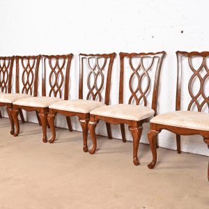 Thomasville Georgian Carved Mahogany Dining Chairs, Set of Six