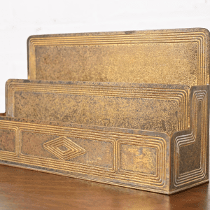 Tiffany Studios New York Graduate Pattern Bronze Doré Letter Rack