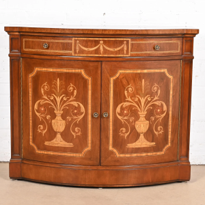 Karges French Regency Louis XVI Mahogany Inlaid Marquetry Buffet Server or Bar Cabinet