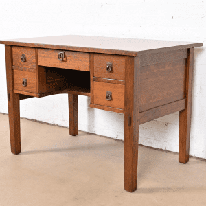L. & J. G. Stickley Antique Mission Oak Arts & Crafts Desk, Newly Refinished
