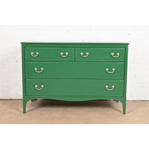 Widdicomb Antique French Regency Louis XVI Green Lacquered Dresser Chest, Newly Refinished