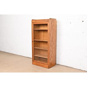 Antique Arts & Crafts Oak Bookcase Cabinet, Circa 1920s