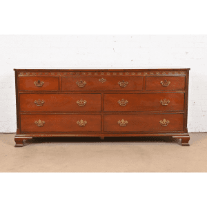 Baker Furniture Chippendale Carved Mahogany Lowboy Dresser or Credenza