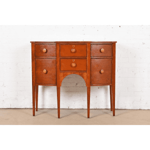 Baker Furniture Federal Inlaid Cherry Wood Sideboard Credenza