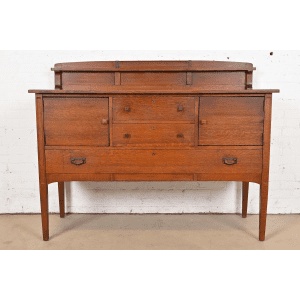 Limbert Antique Mission Oak Arts & Crafts Sideboard Buffet or Bar Cabinet, Circa 1900