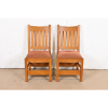 Stickley Mission Oak Arts & Crafts Side Chairs or Dining Chairs, Pair - Image 3