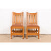 Stickley Mission Oak Arts & Crafts Side Chairs or Dining Chairs, Pair - Image 4