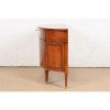 Baker Furniture Style French Regency Louis XVI Burl Wood and Inlaid Marquetry Demilune Chest of Drawers - Image 10