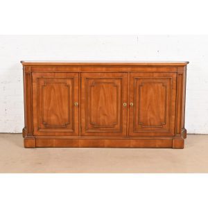Kindel Furniture French Regency Louis XVI Cherry Wood Sideboard or Bar Cabinet, Circa 1960s