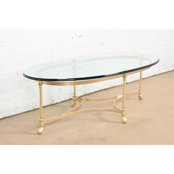 Labarge Hollywood Regency Brass and Glass Cocktail Table, Circa 1960s - Image 4
