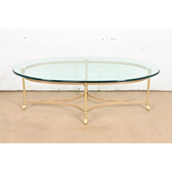 Labarge Hollywood Regency Brass and Glass Cocktail Table, Circa 1960s