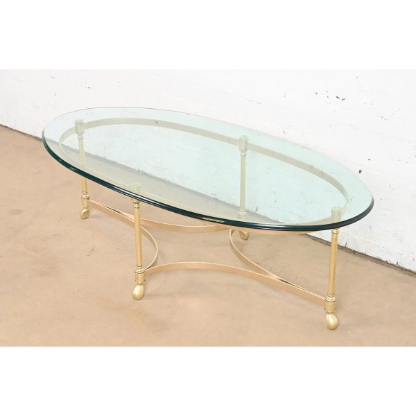 Labarge Hollywood Regency Brass and Glass Cocktail Table, Circa 1960s - Image 3
