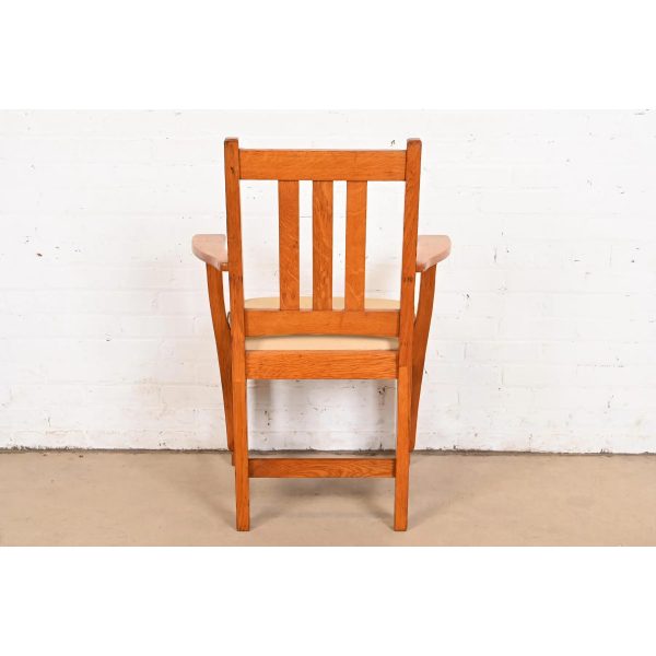 Limbert Antique Mission Oak Arts & Crafts Dining Chairs, Set of Six - Image 9