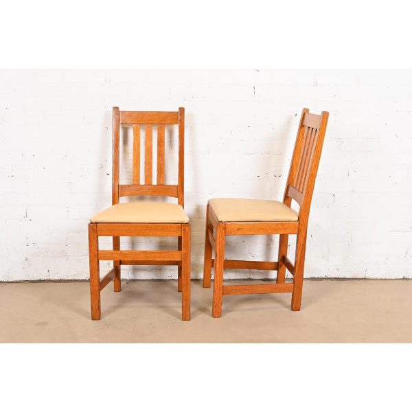Limbert Antique Mission Oak Arts & Crafts Dining Chairs, Set of Six - Image 10