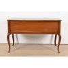 Sligh Furniture French Provincial Louis XV Carved Cherry Wood Leather Top Writing Desk, Circa 1960s - Image 11