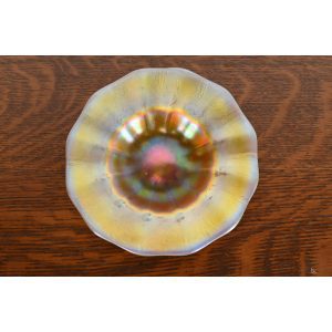 Steuben Aurene Iridescent Art Glass Plate or Catchall Dish