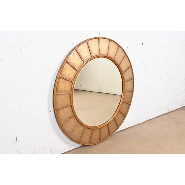 Theodore Alexander Monumental Contemporary Gold Gilt Wall Mirror - Image 4