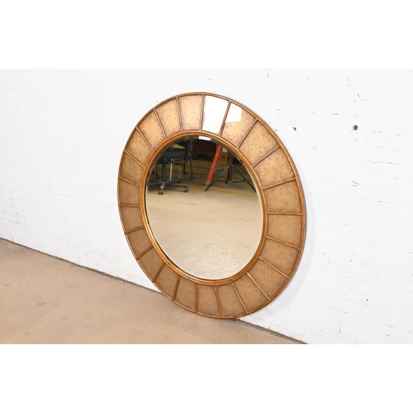 Theodore Alexander Monumental Contemporary Gold Gilt Wall Mirror - Image 3