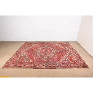 Vintage Hand-Woven Persian Heriz Room Size Wool Area Rug