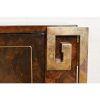 William Doezema for Mastercraft Mid-Century Modern Burl Wood and Brass Greek Key Sideboard Credenza, 1970s - Image 8