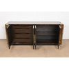 William Doezema for Mastercraft Mid-Century Modern Burl Wood and Brass Greek Key Sideboard Credenza, 1970s - Image 5
