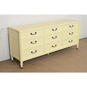 Baker Furniture French Regency Louis XVI Lacquered Triple Dresser, 1960s