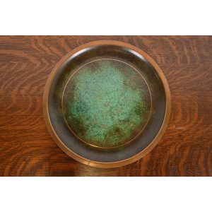 Carl Sorensen Art Deco Verdigris Bronze Large Charger Plate or Tray