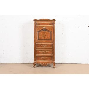 Drexel Heritage French Provincial Louis XV Carved Walnut Secrétaire À Abattant