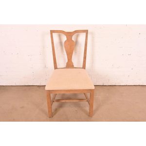 Ethan Allen Modern Chippendale Carved Maple Dining Chair or Side Chair