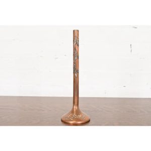 Heintz Arts & Crafts Sterling Silver on Bronze Tall Bud Vase