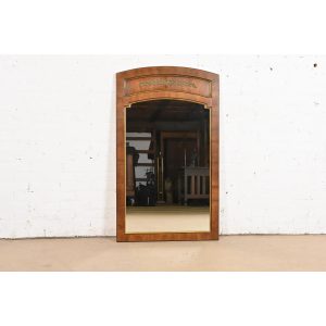 Henredon French Regency Louis XVI Walnut and Brass Wall Mirror, Circa 1970s
