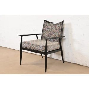 Paul McCobb Planner Group Black Lacquered Lounge Chair, 1950s