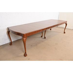 Romweber Chippendale Mahogany Extension Dining Table, Newly Refinished